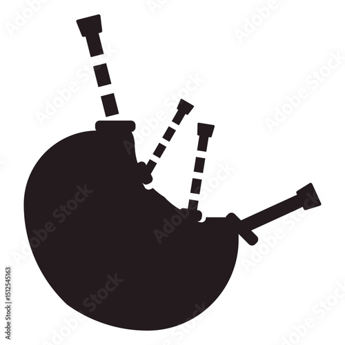 Bagpipes musical instrument black