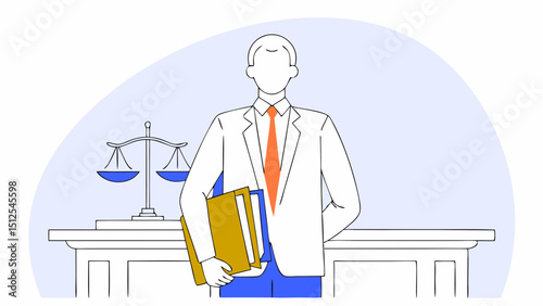 Lawyer Concept  for Legal Services vector illustration