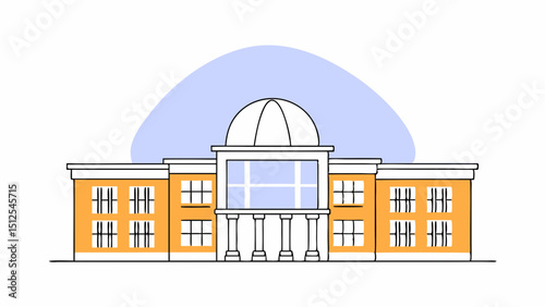 Library Building Modern Concept  vector illustration