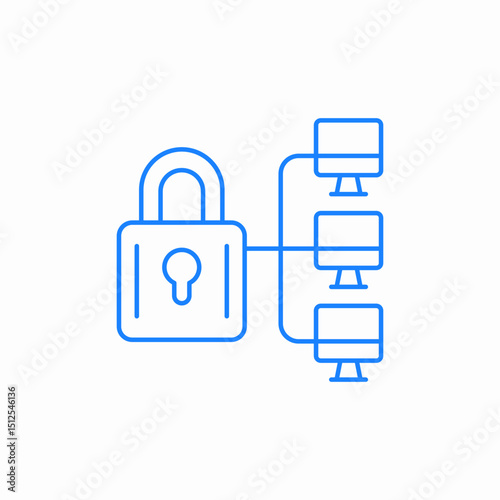 network security lock icon sign vector