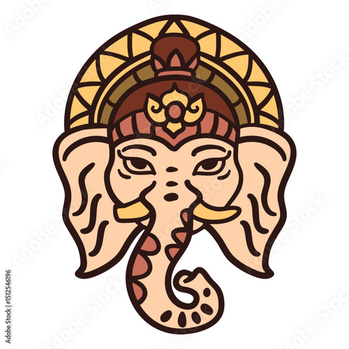 Ganesha head hindu illustration