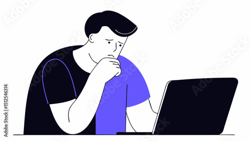 Contemplative Man Reflecting on Ideas Illustration