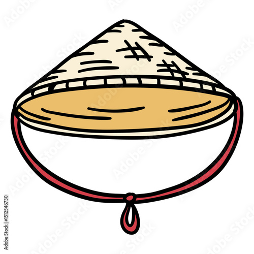 Japan jingasa hat hand drawn