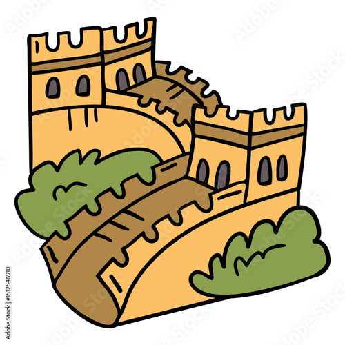 Hand drawn chinese great wall