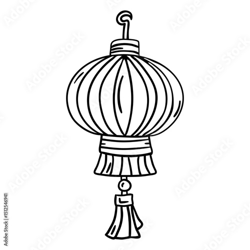 Hand drawn chinese lantern stroke