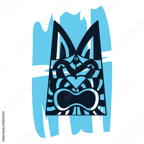 Hawaii tiki totem blue