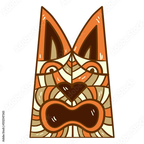 Hawaii tiki totem flat