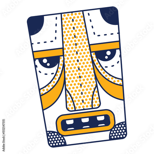 Hawaiian tiki totem polka dots