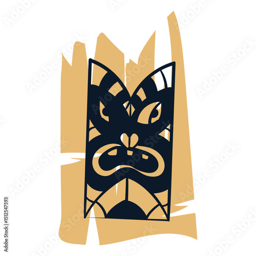 Hawaiian tiki totem yellow