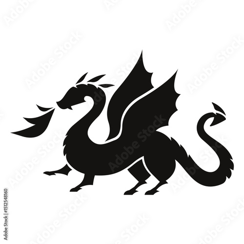 Dragon fire silhouette