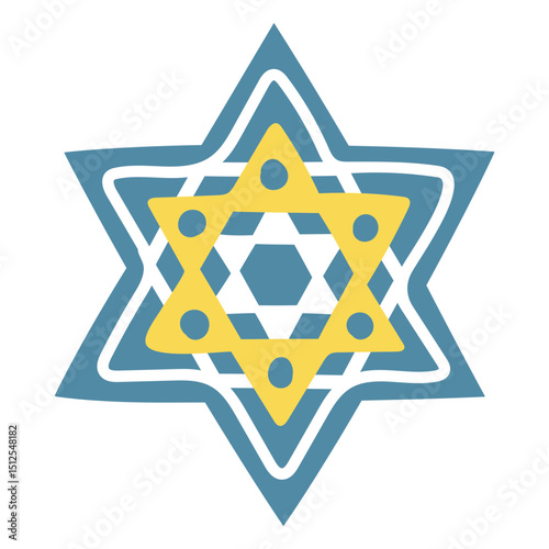 Duotone star of david doodle