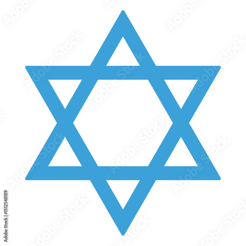 Monochrome star of david flat