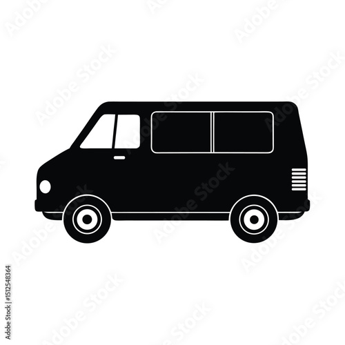 Cargo van vector silhouette