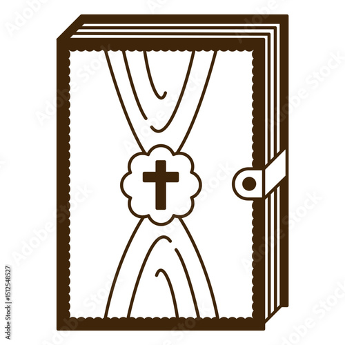Book with a cross on cover stroke