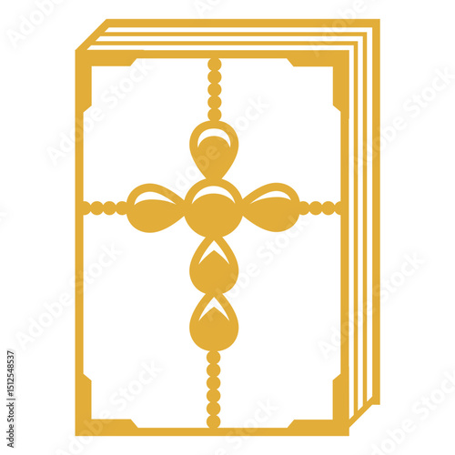 Yellow stroke book with cross on cover