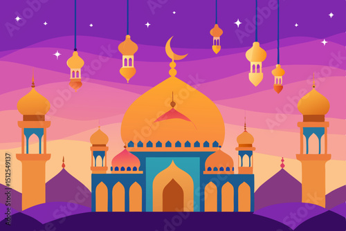 vector illustration of islamic mosque