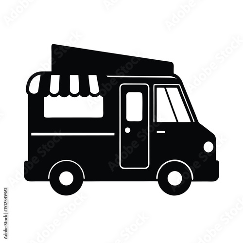 Food truck vector silhouette