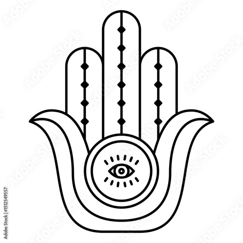 Hamsa hand eye stroke