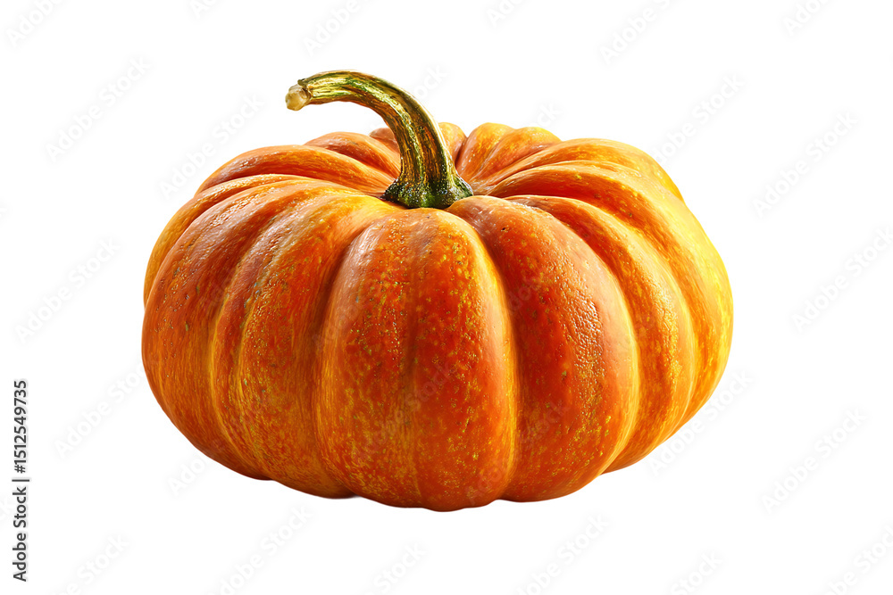 Fototapeta premium Isolated Fresh Orange Pumpkin Vegetable with Transparent Background High Resolution Image PNG