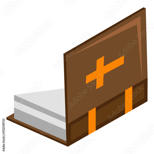 Open cover Bible flat