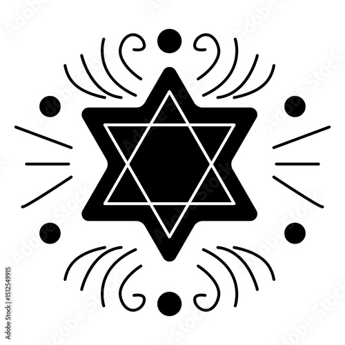 Star of David swirls cut-out