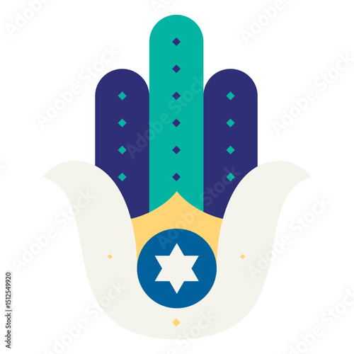 Starred Hamsa hand flat