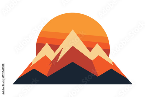 Abstract geometric flat colorful mountain vector illustration