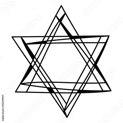 Streaked Star of David doodle