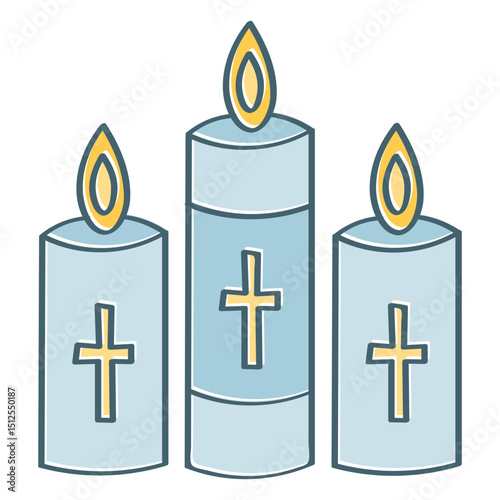 Candles with crosses color stroke