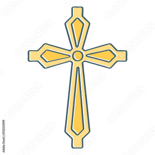 Yellow cross color stroke