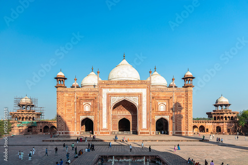 Travelling to wonders of the world place Taj Mahal an Unesco world heritage site at Agra, Uttar Pradesh, India.