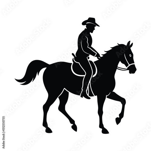 Horseback rider vector silhouette