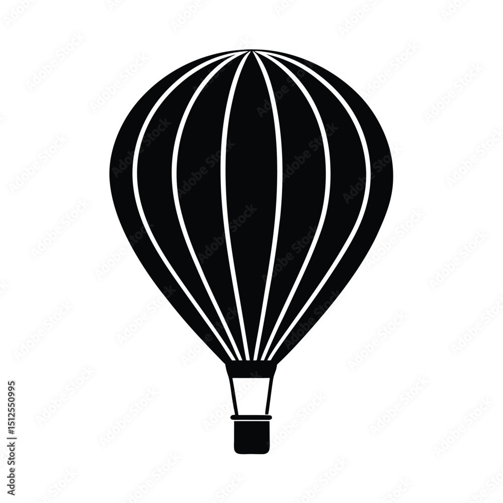 Naklejka premium Hot air balloon floating vector silhouette