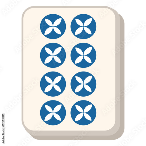 Mahjong eight of dots tile