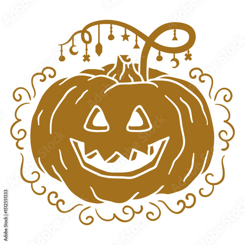 Ornamental carved pumpkin pumpkin