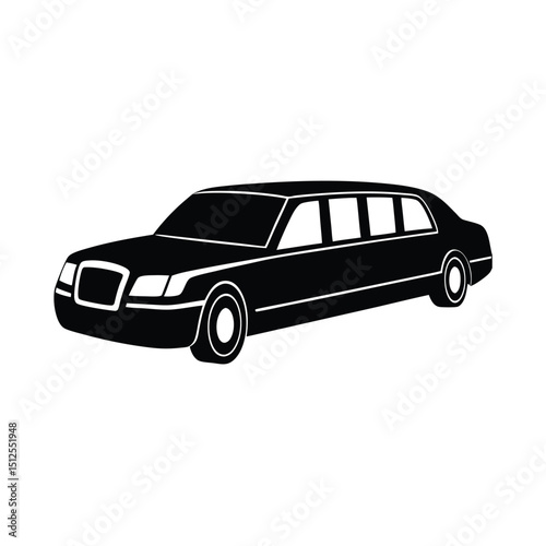 Limousine car vector silhouette