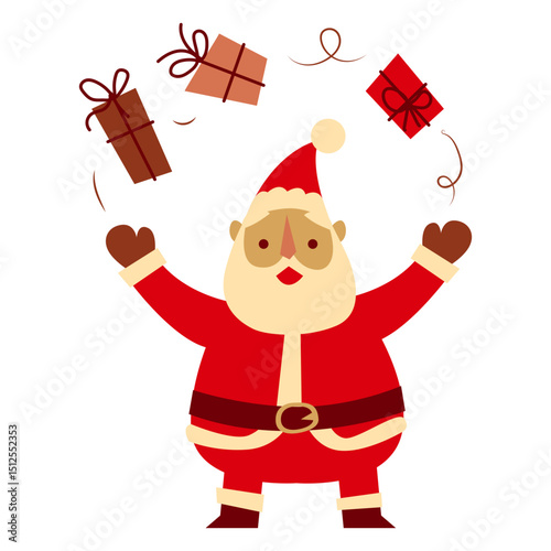 Santa Claus Juggling Presents