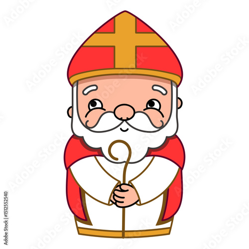 Christmas characters red pastor color stroke