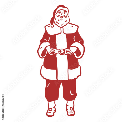 Santa Claus standing frontal filled stroke
