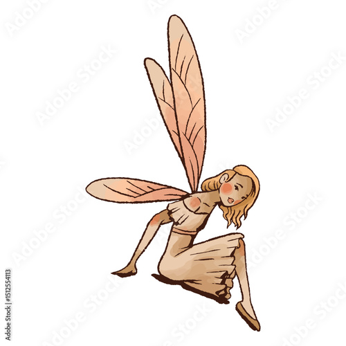 Fairy color stroke sitting
