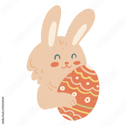 Easter flat bunny egg