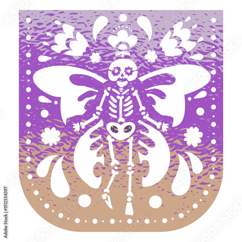 Cinco de mayo skeleton papel picado