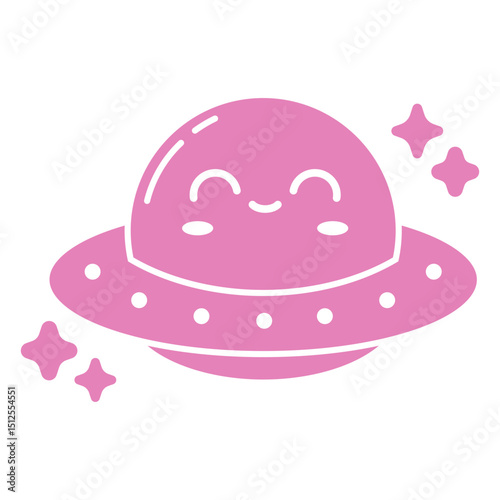 Spaceship cartoon cut out character