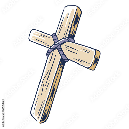 Christian wooden cross illustration