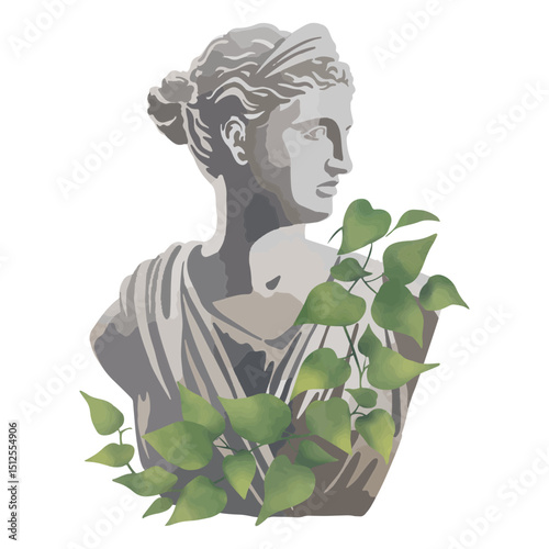 Beautiful sculpture of a greek goddess