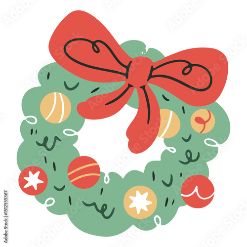 Christmas wreath design to evoke holidays