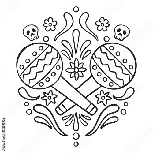 Black and white maracas