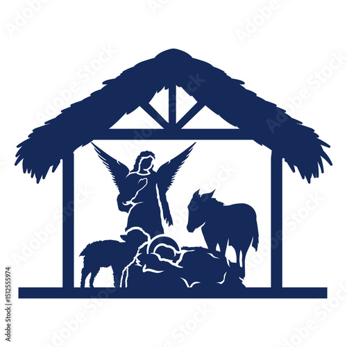 The nativity scene with jesus and his animals