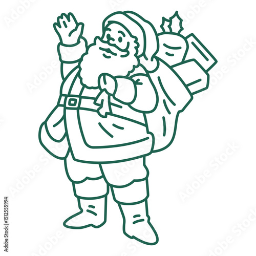 Santa claus with a bag on his back