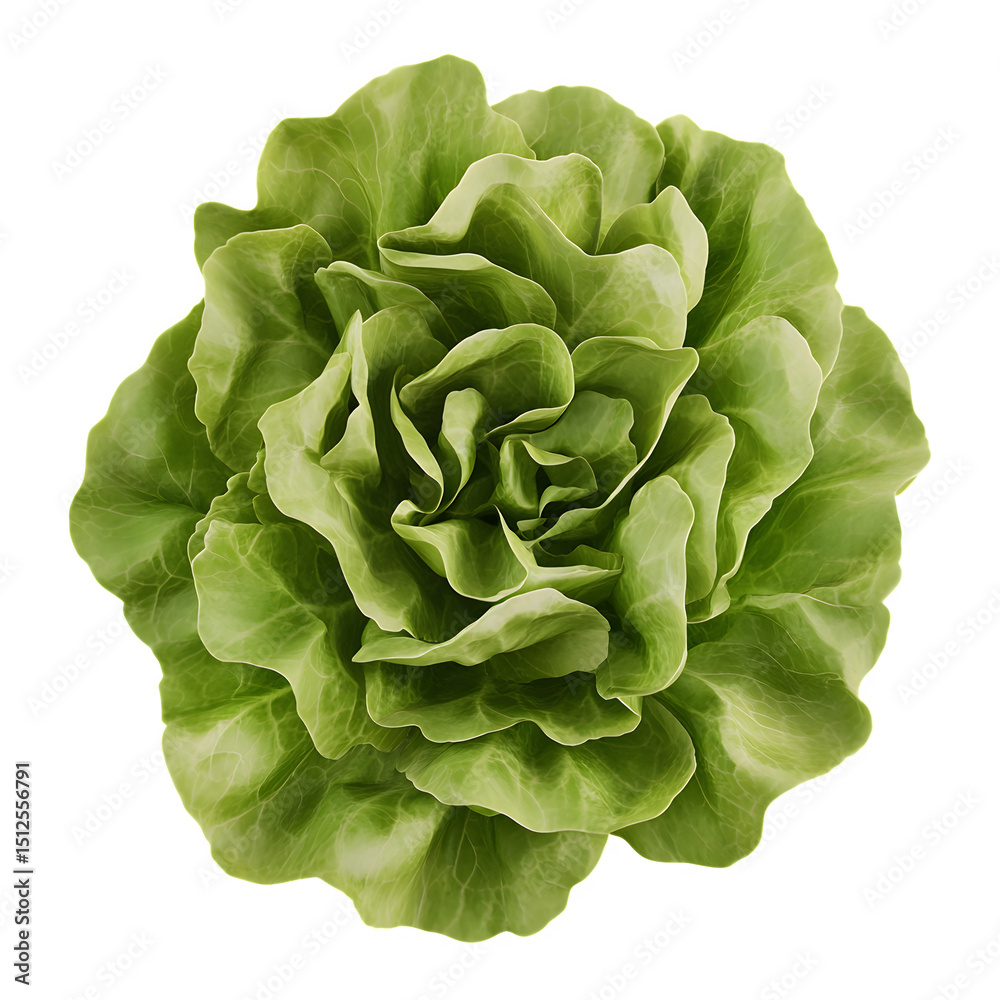 Obraz premium Lush Lettuce, Professional Product Shot, High Quality – Isolated on Transparent Background